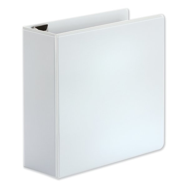 Universal Deluxe Easy-to-Open D-Ring View Binder, 3 Rings, 4 in. Capacity, 11 x 8.5, White UNV30754